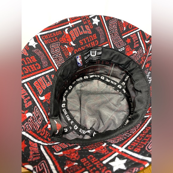 Chicago Bulls NBA Bucket Hat Classic Ultra Game Black / Red Retro ONE SIZE NEW - Picture 4 of 5